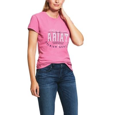 Ariat Logo - T Shirts Roze Dames - 18771-918